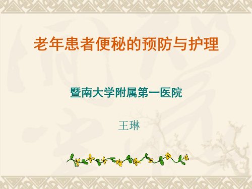 a0008 老年患者便秘预防与护理PPT30页可编辑无水印