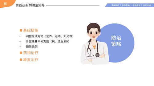 a0097 浅色骨质疏松知识培训PPT课件24页可编辑无水印 第13页