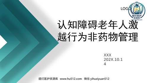 a00458 认知障碍老年人激越行为非药物管理_【14页】 14页PPT课件可编辑无水印直接可用