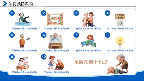 a0136 预防跌倒坠床的健康宣教PPT课件10页可编辑无水印 第7页