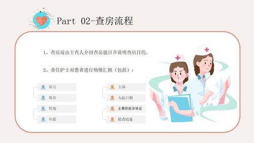 a0207 粉色简约护理查房流程知识宣传PPT模板PPT课件22页可编辑无水印直接可用 第6页