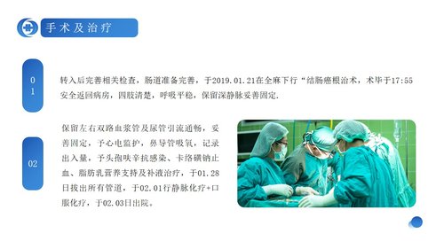 a0239 蓝色简约风结肠癌病人护理查房PPPPT课件23页可编辑无水印直接可用 第16页