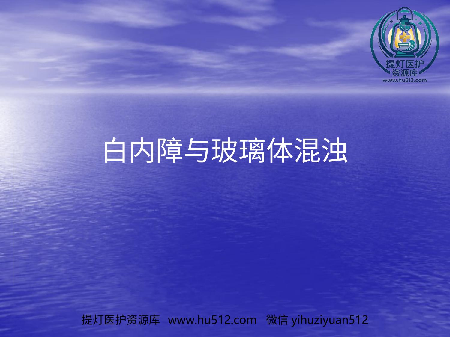 a01087 白内障 玻璃体混浊 20页PPT文档可编辑无水印直接可用