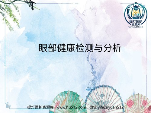a01200 【眼视光学理论与方法】眼部健康检测与分析 20页PPT文档可编辑无水印直接可用