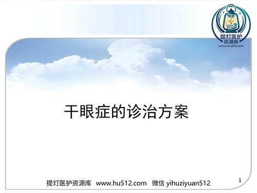 a01248 干眼症的诊治方案 20页PPT文档可编辑无水印直接可用