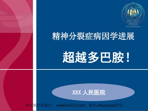 a01391 精神分裂症超越多巴胺 59页PPT课件可编辑无水印直接可用