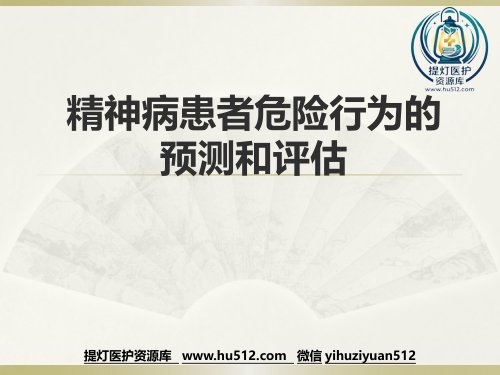 a01412 精神病患者危险度的评估PPT课件 20页PPT课件可编辑无水印直接可用