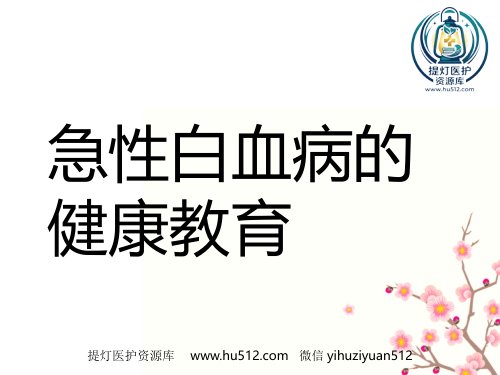a01418 白血病的健康教育 23页PPT课件可编辑无水印直接可用