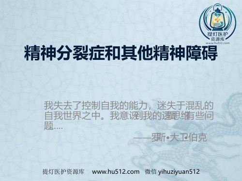 a01440 精神分裂症和其他精神障碍 42页PPT课件可编辑无水印直接可用
