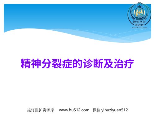 a01443 精神分裂症的诊断及治疗 39页PPT课件可编辑无水印直接可用