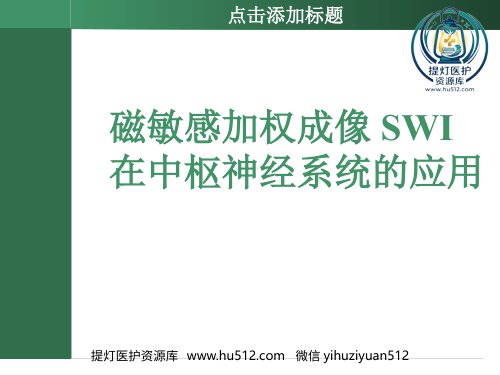 a01456 SWI的临床应用 45页PPT课件可编辑无水印直接可用