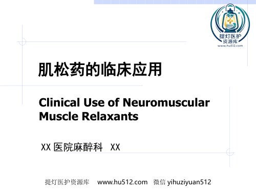 a01535 《肌松药的临床应用》 40页PPT课件可编辑无水印直接可用
