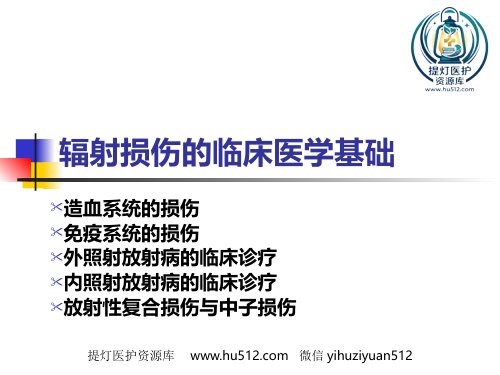 a01546 辐射损伤的临床医学基础-复件 70页PPT课件可编辑无水印直接可用