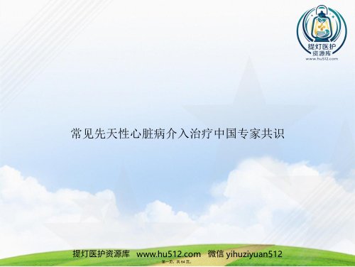 a01629 常见先天性心脏病介入治疗中国专家共识讲课 64页PPT课件可编辑无水印直接可用