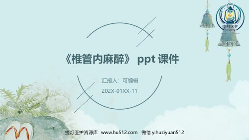 a01808 《椎管内麻醉》PPT课件 27页PPT课件可编辑无水印直接可用